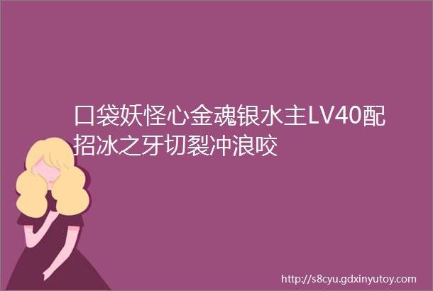 口袋妖怪心金魂银水主LV40配招冰之牙切裂冲浪咬