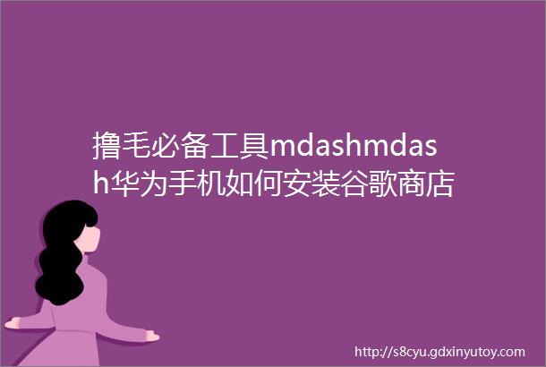 撸毛必备工具mdashmdash华为手机如何安装谷歌商店