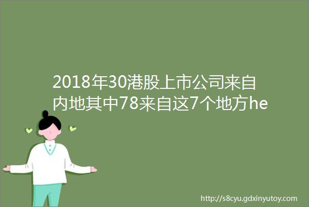 2018年30港股上市公司来自内地其中78来自这7个地方helliphellip