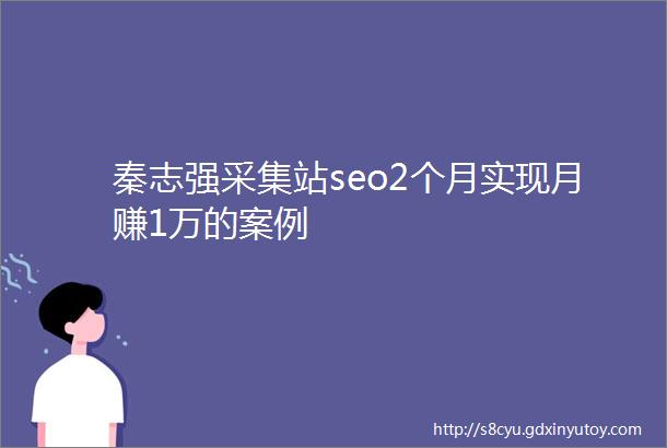 秦志强采集站seo2个月实现月赚1万的案例