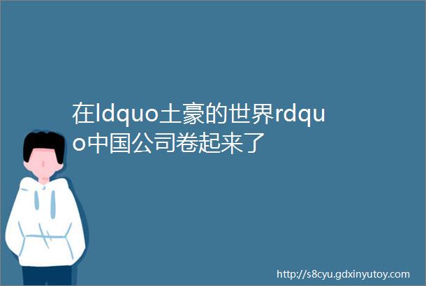 在ldquo土豪的世界rdquo中国公司卷起来了