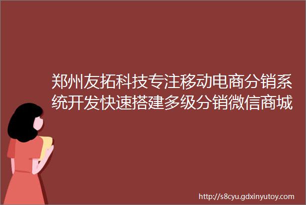 郑州友拓科技专注移动电商分销系统开发快速搭建多级分销微信商城微信小程序微商代理系统等